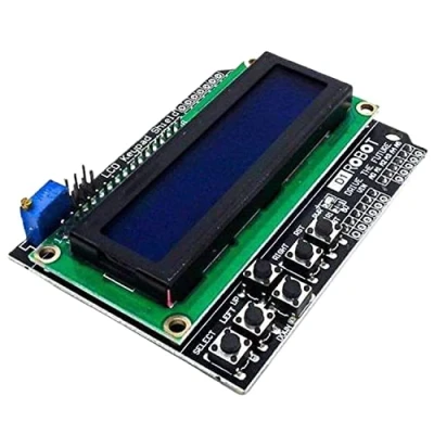Afbeelding van AZDelivery LCD1602 Display Keypad Shield HD44780 1602 Module met 2x16 Tekens compatibel Arduino inklusive E Book!