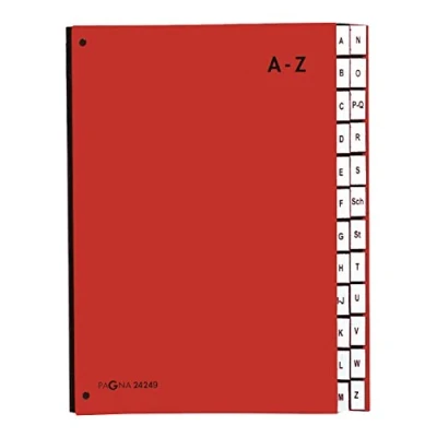Afbeelding van Pagna Sorteermap Color (lessenmap, 24 vakken, A Z) rood