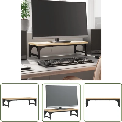 Afbeelding van vidaXL Monitorstandaard 55x23x14 cm bewerkt hout grijs sonoma eiken