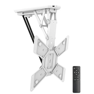 Afbeelding van myWall HL12WML inklapbare, gemotoriseerde plafondhouder voor platte beeldschermen, 23 55 inch (58 140 cm), tot 30 kg wit