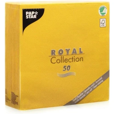 Afbeelding van PAPSTAR 50 servetten ROYAL Collection 1/4 vouw 40 cm x geel