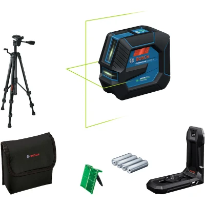 Afbeelding van Bosch GLL 20 22 G Kruislijnlaser Set Incl. Statief In Tas Groen 20m 2 Lijnen IP65