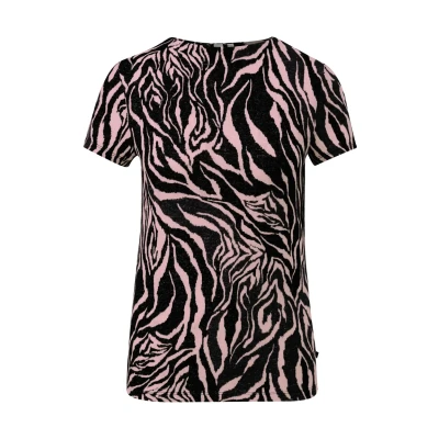 Afbeelding van QS Weiches Tshirt print, Dames, Maat: Large, Schwarz