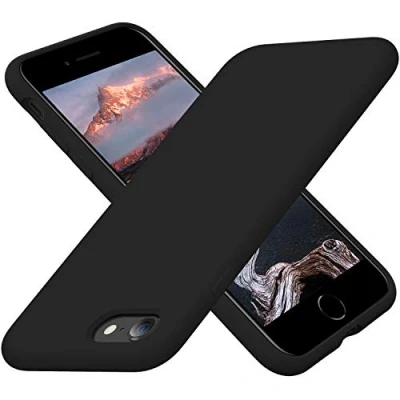 Afbeelding van Cordking iPhone SE 2020 Hoesje, 7 8 Siliconen Ultra Slank Schokbestendig Telefoonhoesje met [Zachte Microfiber Voering], 4,7 inch, Zwart