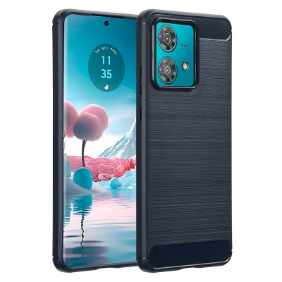 Afbeelding van Motorola Edge 40 Neo Hoesje Siliconen en TPU (zacht) imoshion Softcase/Backcover Donkerblauw Telefoonhoesje