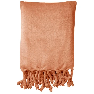 Afbeelding van Dutch Decor FLORIJN plaid 150 x200 cm grote fleece met flosjes Muted Clay roze