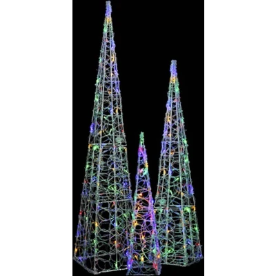 Afbeelding van Lichtkegelset decoratief LED 60/90/120 cm acryl meerkleurig