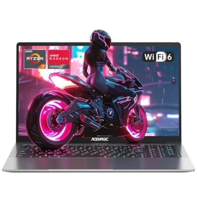 Afbeelding van ACEMAGIC Gaming Notebook AMD Ryzen 7 5700U (Battre i7 1265U), laptop toetsenbord met achtergrondverlichting, 16 GB NVME SSD 512 GB, Radeon RX Vega 8 Graphics, 16,1 inch Full HD 1920 x 1080, WiFi 6,