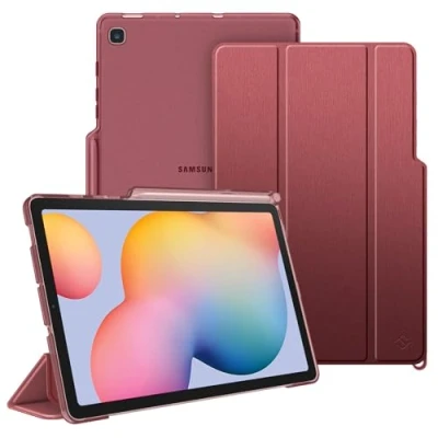 Afbeelding van Fintie Hoes voor Samsung Galaxy Tab S6 Lite 10,4 inch 2024/2022/2020 tablet Slanke beschermhoes met transparante achterkant en automatische slaap/waakfunctie, wijnrood