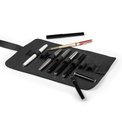 Afbeelding van Londo Echt lederen pen en potlood Roll Case (zwart)
