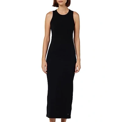 Afbeelding van Tommy Hilfiger Dames Slim 5X2 Rib MIDI Jurk NS Bodycon, Zwart, M, M