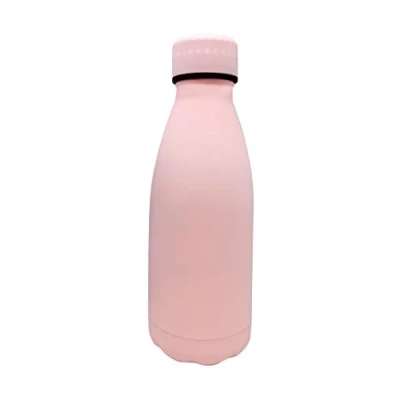 Afbeelding van NERTHUS FIH 714 Dubbelwandige thermosfles, koud en warm, design, pastelroze, van 18/8 roestvrij staal, BPA vrij, 350 ml
