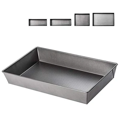 Afbeelding van KADAX Bakplaat, Bakvorm voor Cake, Taart, Brood, Brownie, Staal anti aanbak, Taartpan, stevig, Cake Bakvorm, gemakkelijk schoon te maken, rechthoekig, zilver (40 x 24 6cm)
