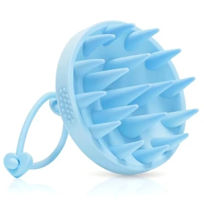 Afbeelding van Alyvisun Hoofdhuid Massager Shampoo Borstel, Zachte Siliconen voor Hoofd Ontspanning &amp; Reiniging Exfoliator Blauw