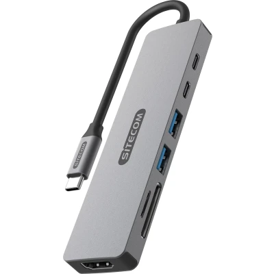 Afbeelding van Sitecom 7 in 1 Usb c Met Pd Multiport adapter
