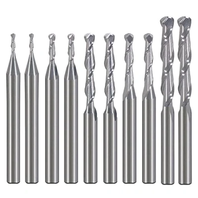 Afbeelding van EU_HOZLY Frees voor houtwerk, diameter 1 mm, 1,5 2,0 2,5 3,175 hardmetalen kogelkopfrees, CNC graveerfrees