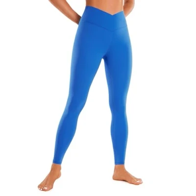 Afbeelding van CRZ Yoga Womens Butterluxe Cross Waist Workout Leggings 28&quot; V Crossover High Waisted Gym Fonkelend blauw S