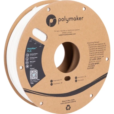 Afbeelding van Polymaker PA06002 PolyMAX Tough Filament PLA kunststof Hoge stijfheid, treksterkte, Slagvast 1.75 mm 750 g Wit 1 stuk(s)