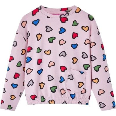 Afbeelding van Kindertrui hartenprint 92 roze