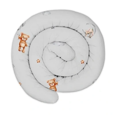 Afbeelding van XXL bedslang bedkussen voedingskussen bedrol bedrandbescherming sierkussen bedomranding slang XL handgemaakt Teddyberen 150 cm Oeko Tex certificaat
