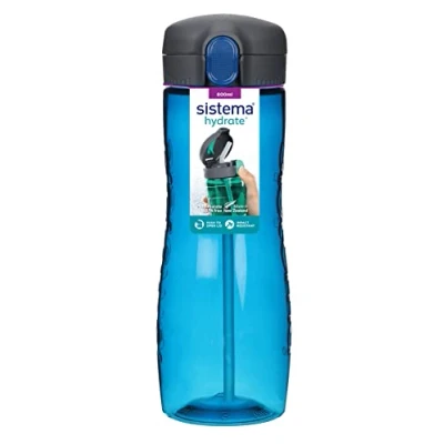 Afbeelding van Sistema Hydrate Quick Flip Wasserflasche 800 ml BPA freie mit Trinkhalm farblich sortiert