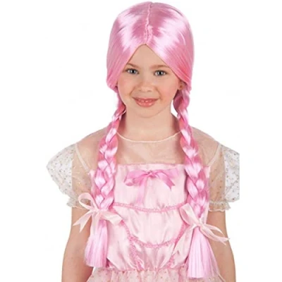 Afbeelding van Carnival Toys Pruik Meisjes Synthetisch Roze One size