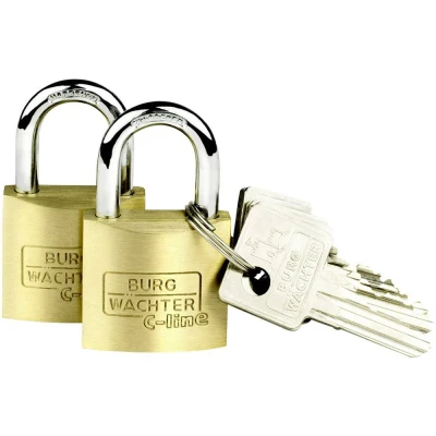 Afbeelding van Burg Wächter 2er Set Duo 222 30 SB Hangslot Gelijksluitend Messing Sleutelslot