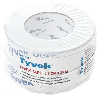 Afbeelding van Tyvek tape B=75 mm rol 25 m1