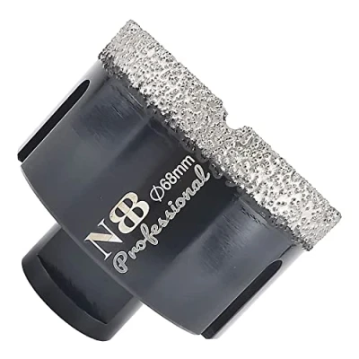Afbeelding van NBB vacuum gesoldeerde diamantgatzaag met M14, voor professioneel droog of nat boren op hard porselein, keramiek, tegels, graniet, marmer, snel, duurzaam, Haakse Slijper (Dia.68mm)