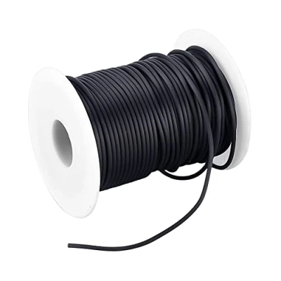 Afbeelding van NBEADS 1 Roll 30M/Roll Tubular Rubber Cord Plastic Touw voor Diy Craft Making, 2mm, Spoel: 78mm hoog, 68mm Breed