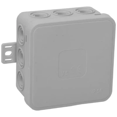 Afbeelding van Orno JB 13803 Kabelbox Inbouw Aansluitdoos CLICK IP54 12 doorvoeren 85x85x41mm (Grijs)