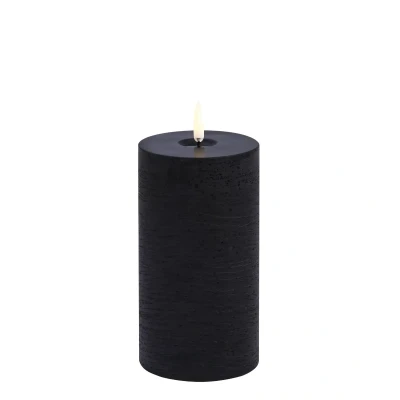 Afbeelding van Uyuni LED Rustieke Kaars Melted, Forest black Rustic 7,8x15cm