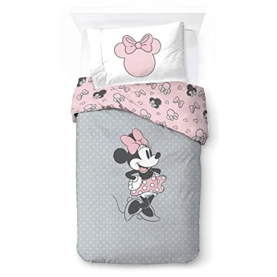 Afbeelding van Jay Franco Disney Minnie One of a Kind 100% katoen, kinderbeddengoedset 135 x 200 cm, eenpersoonsbed dekbedovertrek + kussensloop 50 70 cm