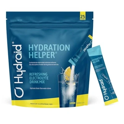 Afbeelding van Hydraid Hydration Helper® LEMON Rapid Rehydration &amp; Recovery Elektrolytenpoeder met 1118 mg elektrolyten voor sport en snel herstel 25 zakjes citroensmaak