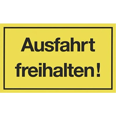 Afbeelding van Metafranc Informatiebord &quot;Ausfahrt freihalten!&quot; 250 x 150 mm/teken/infobord/verbodsbord/stopverbod/parkeerverbod/markering van grond/commerciële etikettering / 500030