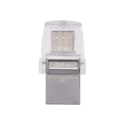 Afbeelding van Kingston Dtduo3C/32Gb Datatraveler Microduo 3C Usb Flash Drive, 32Gb, 3.0/3.1, Type C, 100Mb/S Lezen, Zilver