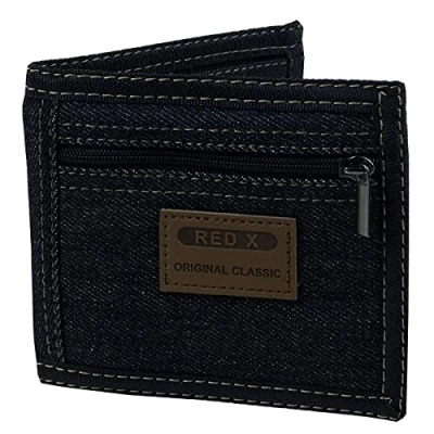 Afbeelding van RED X Heren Denim Bi Fold Sport Portemonnee Zwart, Please see Dimensions