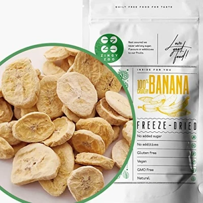 Afbeelding van Gevriesdroogde Banaan Freeze Dried Fruit Banana Slices Geen Toegevoegde Suikers, Vegan Raw Glutenvrij Gedehydrateerde Gedroogde Natuurlijke Fruitsnack Gefriergetrocknete Banane (120g)