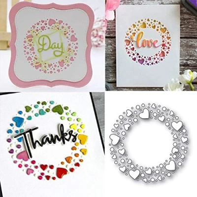 Afbeelding van Hart Cirkel Snijden, U horizon DIY Scrapbooking Metalen Embossing Stencil Sjabloon Mold voor Album Papier Kaart Art Craft (Heart Circle)