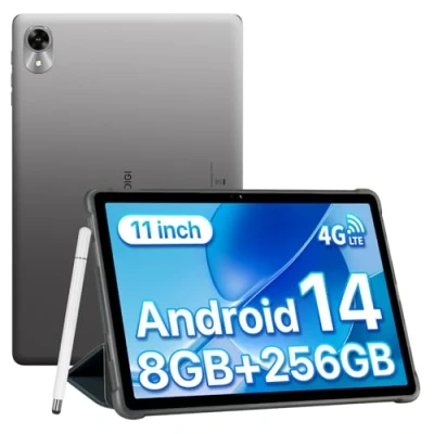 Afbeelding van UMIDIGI Android 14 Tablet, Tablet 11 inch 8 (4 + 4) GB RAM 256 ROM/TF 1 TB, 4G Dual SIM met pen, 7200 mAh, 13 MP camera, Octa Core Touchscreen GPS/BT5.0/Face ID, G9 Tab