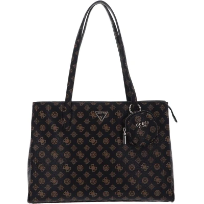 Afbeelding van GUESS Shopper Schoudertas Power Play Tech Tote Mocha Logo Donkerbruin