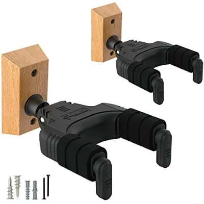 Afbeelding van Gitaar wandmontage hanger, auto lock en verstelbare haakhouder voor akoestische elektrische gitaar, ukelele, bas, banjo mandoline, NIET nitro finish