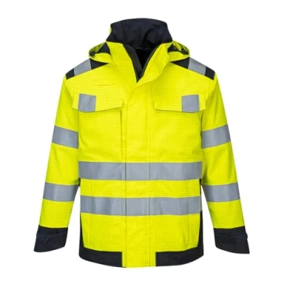 Afbeelding van Portwest MV70 Modaflame Rain Multinormen Arc aansluiting, Geel/Marine, Normaal, Grootte L
