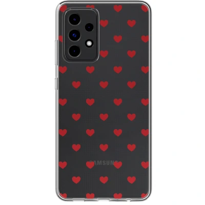 Afbeelding van Samsung Galaxy A52 (5G) Hoesje Siliconen en TPU (zacht) imoshion Softcase/Backcover Red Hearts Telefoonhoesje