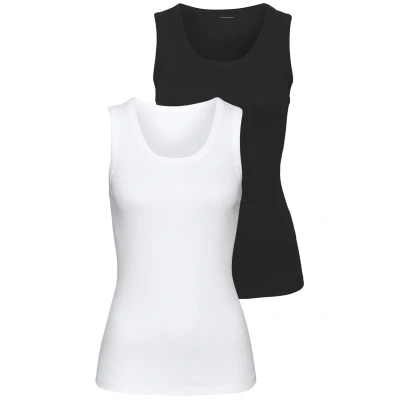 Afbeelding van Vivance TANK 2 PACK Top Schwarz weiß, Dames, Maat: 32/34, weiß