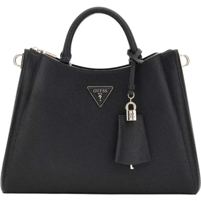 Afbeelding van Guess Jazlynn Satchel Handtas, Dames, Maat: One Size, Black