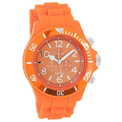 Afbeelding van OOZOO Timepieces fluo oranje horloge met rubber band C4836