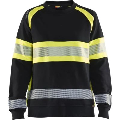 Afbeelding van Blaklader 3409 1158 Dames Sweatshirt High Vis Zwart/High Geel