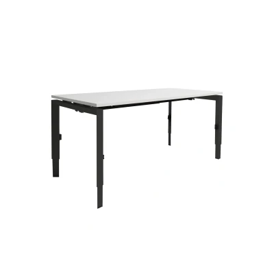 Afbeelding van Linesto N3 bureau, hoogte instelbaar (65 85cm) met 180x80cm krijtwit zwevend 25mm blad en zwart (RAL9005) vierpoot N frame (poot driehoekig 50x50x75