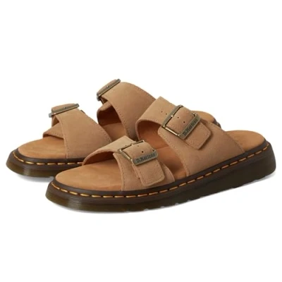 Afbeelding van Dr. Martens Josef Unisex Teenslippers, Maat: 42, Savannah tan Veloursleer